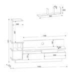 Σύνθεση τηλεόρασης Almeria  από μελαμίνη χρώμα λευκό - cordoba 149x29,5x117εκ.
