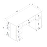 Γραφείο εργασίας Pontus  από μελαμίνη χρώμα λευκό 145x60x74,4εκ.