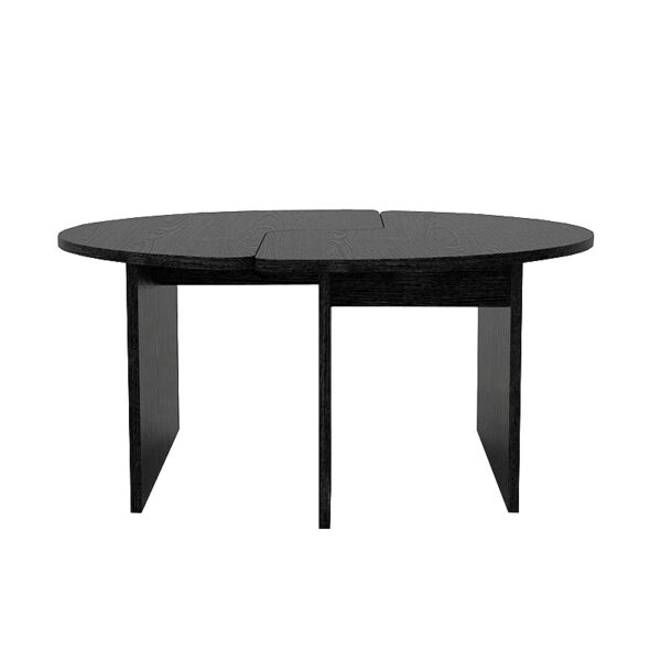 Τραπεζάκι σαλονιού σετ 2 τμχ Dorena Megapap χρώμα sencron black Ø90x41,7εκ.