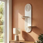 Ραφιέρα τοίχου Artwill Megapap Mdf χρώμα λευκό - oak 46x13x70εκ.