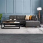 Γωνιακός καναπές - κρεβάτι Manama Megapap δεξιά γωνία υφασμάτινος χρώμα ανθρακί 280x206x85εκ.