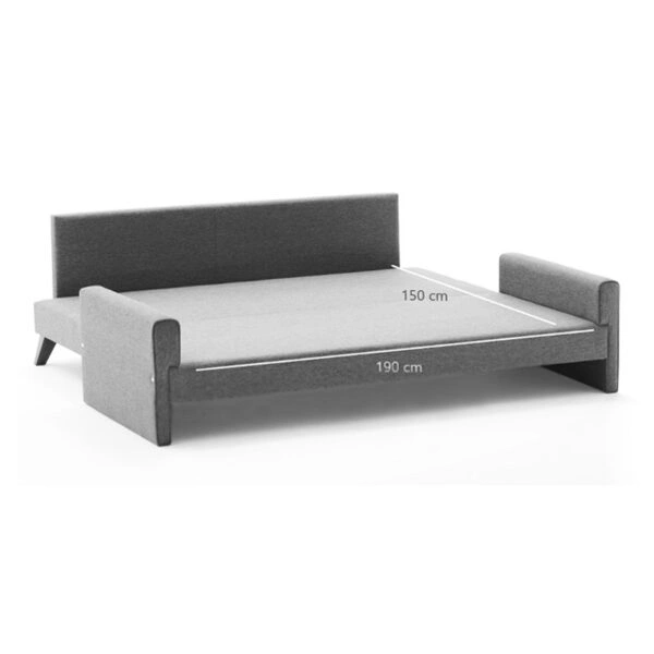 Καναπές - κρεβάτι Bella τριθέσιος υφασμάτινος χρώμα καφέ 208x81x85εκ.