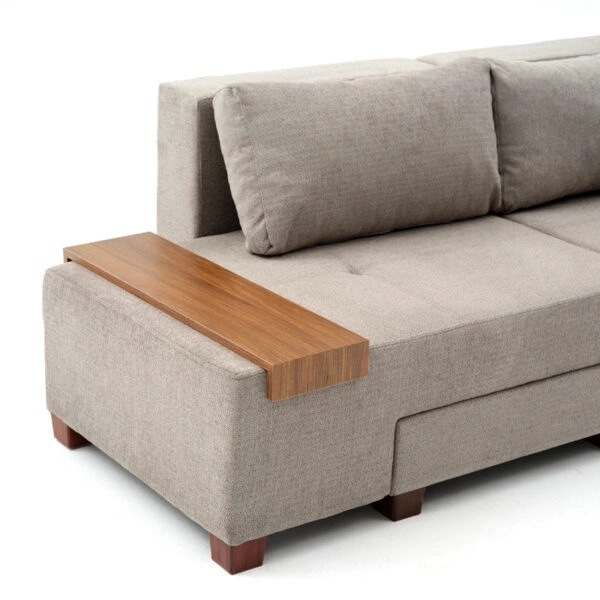 Καναπές - κρεβάτι πολυμορφικός Perenna Megapap τριθέσιος υφασμάτινος χρώμα γκρι 233x93x83εκ.