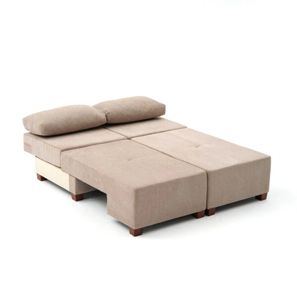 Καναπές - κρεβάτι πολυμορφικός Perenna Megapap τριθέσιος υφασμάτινος χρώμα μπεζ 233x93x83εκ.