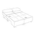 Καναπές - κρεβάτι πολυμορφικός Perenna Megapap τριθέσιος υφασμάτινος χρώμα μπεζ 233x93x83εκ.