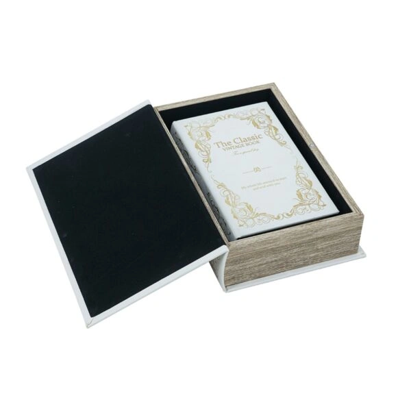 Artekko Book Διακοσμητικά Βιβλία MDF με Αποθηκευτικό Χώρο σε Λευκό με Χρυσό 2pcs