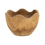 Artekko Woody Καφέ Διακοσμητικό Μπολ από Ξύλο Teak (26x26x14)cm