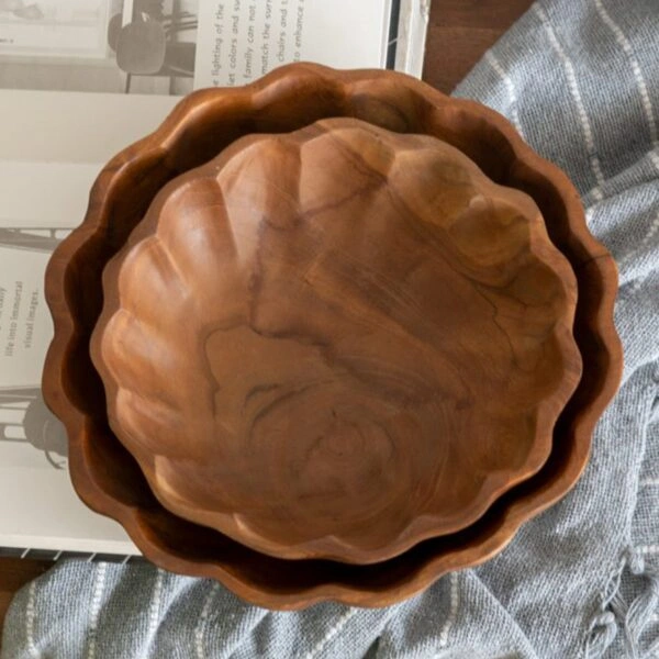 Artekko Woody Καφέ Διακοσμητική Πιατέλα από Ξύλο Teak (20x20x5)cm