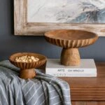 Artekko Woody Καφέ Διακοσμητική Πιατέλα από Ξύλο Teak (30x30x14)cm