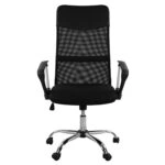 ΚΑΡΕΚΛΑ ΓΡΑΦΕΙΟΥ CABLE HM1000.01 ΜΑΥΡO MESH ΚΑΙ ΠΟΔΙ ΧΡΩΜΙΟΥ 61x56x118 εκ.