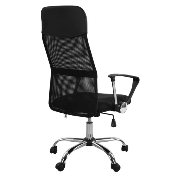 ΚΑΡΕΚΛΑ ΓΡΑΦΕΙΟΥ CABLE HM1000.01 ΜΑΥΡO MESH ΚΑΙ ΠΟΔΙ ΧΡΩΜΙΟΥ 61x56x118 εκ.