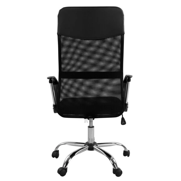 ΚΑΡΕΚΛΑ ΓΡΑΦΕΙΟΥ CABLE HM1000.01 ΜΑΥΡO MESH ΚΑΙ ΠΟΔΙ ΧΡΩΜΙΟΥ 61x56x118 εκ.