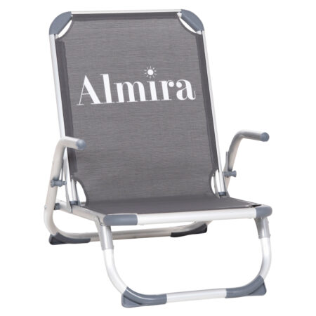 ΚΑΡΕΚΛΑΚΙ ΠΑΡΑΛΙΑΣ ΑΛΟΥΜINIOY ΒΑΡ.ΤΥΠΟΥ ΨΗΛΗ ΠΛΑΤΗ ALMIRA HM5053.10 ΓΚΡΙ 55x71x66Υεκ