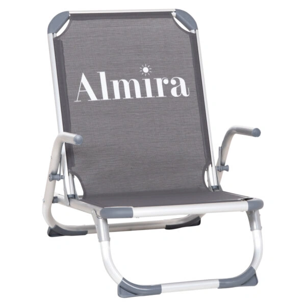 ΚΑΡΕΚΛΑΚΙ ΠΑΡΑΛΙΑΣ ΑΛΟΥΜINIOY ΒΑΡ.ΤΥΠΟΥ ΨΗΛΗ ΠΛΑΤΗ ALMIRA HM5053.10 ΓΚΡΙ 55x71x66Υεκ