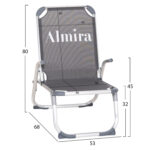 ΚΑΡΕΚΛΑΚΙ ΠΑΡΑΛΙΑΣ ΑΛΟΥΜΙΝΙΟΥ ΒΑΡ.ΤΥΠΟΥ ΥΠΕΡΥΨΩΜΕΝΟ ALMIRA HM6431.10 ΓΚΡΙ 53x68x80Υεκ