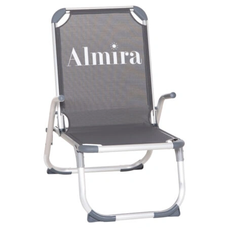 ΚΑΡΕΚΛΑΚΙ ΠΑΡΑΛΙΑΣ ΑΛΟΥΜΙΝΙΟΥ ΒΑΡ.ΤΥΠΟΥ ΥΠΕΡΥΨΩΜΕΝΟ ALMIRA HM6431.10 ΓΚΡΙ 53x68x80Υεκ