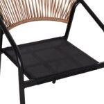ΠΟΛΥΘΡΟΝΑ HOMAN HM6430.03 ΜΑΥΡΟ ΜΕΤΑΛΛΟ & TEXTILENE--ΜΠΕΖ P.E.RATTAN 53,5x62x75Υεκ