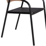 ΠΟΛΥΘΡΟΝΑ HOMAN HM6430.03 ΜΑΥΡΟ ΜΕΤΑΛΛΟ & TEXTILENE--ΜΠΕΖ P.E.RATTAN 53,5x62x75Υεκ