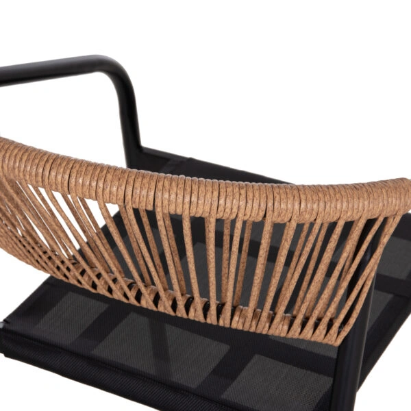 ΠΟΛΥΘΡΟΝΑ HOMAN HM6430.03 ΜΑΥΡΟ ΜΕΤΑΛΛΟ & TEXTILENE--ΜΠΕΖ P.E.RATTAN 53,5x62x75Υεκ