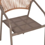 ΠΟΛΥΘΡΟΝΑ HOMAN HM6430.04 ΣΑΜΠΑΝΙ ΜΕΤΑΛΛΟ & TEXTILENE--ΜΠΕΖ P.E.RATTAN 53,5x62x75Υεκ