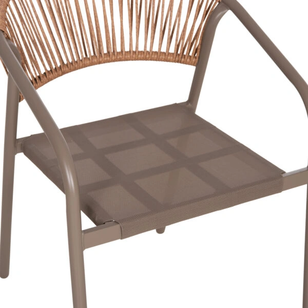 ΠΟΛΥΘΡΟΝΑ HOMAN HM6430.04 ΣΑΜΠΑΝΙ ΜΕΤΑΛΛΟ & TEXTILENE--ΜΠΕΖ P.E.RATTAN 53,5x62x75Υεκ