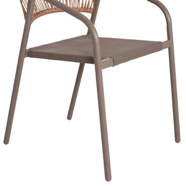 ΠΟΛΥΘΡΟΝΑ HOMAN HM6430.04 ΣΑΜΠΑΝΙ ΜΕΤΑΛΛΟ & TEXTILENE--ΜΠΕΖ P.E.RATTAN 53,5x62x75Υεκ