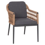 ΠΟΛΥΘΡΟΝΑ BOXER HM6556.01 ΑΛΟΥΜΙΝΙΟ & ΜΑΞΙΛΑΡΙΑ ΓΚΡΙ-TWIST WICKER 61x59x78,5Yεκ