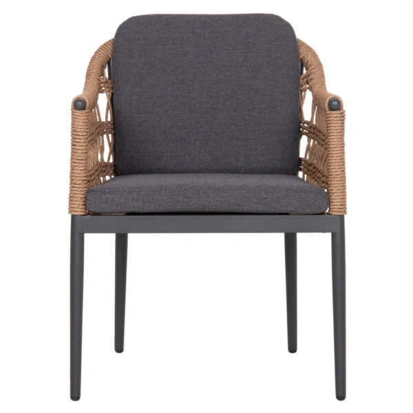 ΠΟΛΥΘΡΟΝΑ BOXER HM6556.01 ΑΛΟΥΜΙΝΙΟ & ΜΑΞΙΛΑΡΙΑ ΓΚΡΙ-TWIST WICKER 61x59x78,5Yεκ