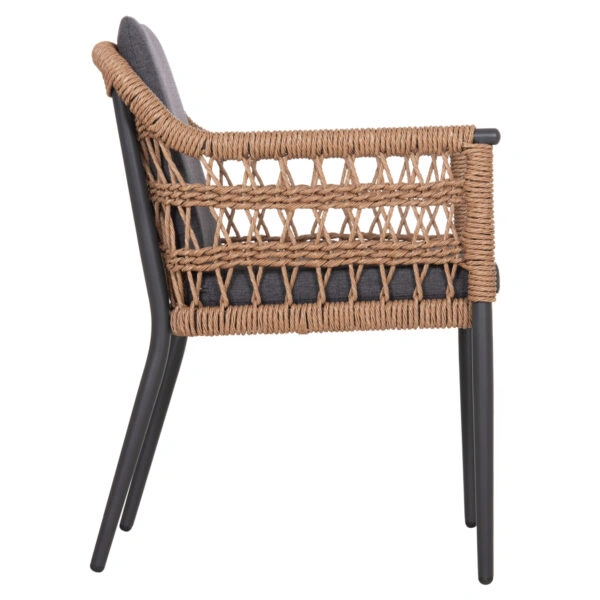 ΠΟΛΥΘΡΟΝΑ BOXER HM6556.01 ΑΛΟΥΜΙΝΙΟ & ΜΑΞΙΛΑΡΙΑ ΓΚΡΙ-TWIST WICKER 61x59x78,5Yεκ