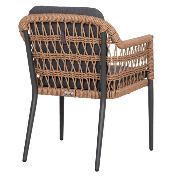 ΠΟΛΥΘΡΟΝΑ BOXER HM6556.01 ΑΛΟΥΜΙΝΙΟ & ΜΑΞΙΛΑΡΙΑ ΓΚΡΙ-TWIST WICKER 61x59x78,5Yεκ
