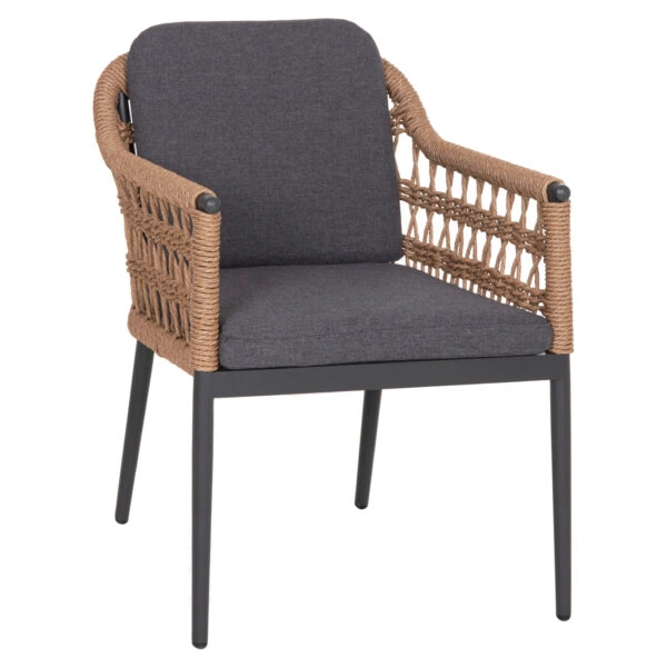 ΠΟΛΥΘΡΟΝΑ BOXER HM6556.01 ΑΛΟΥΜΙΝΙΟ & ΜΑΞΙΛΑΡΙΑ ΓΚΡΙ-TWIST WICKER 61x59x78,5Yεκ