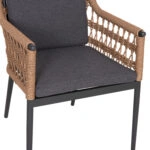 ΠΟΛΥΘΡΟΝΑ BOXER HM6556.01 ΑΛΟΥΜΙΝΙΟ & ΜΑΞΙΛΑΡΙΑ ΓΚΡΙ-TWIST WICKER 61x59x78,5Yεκ