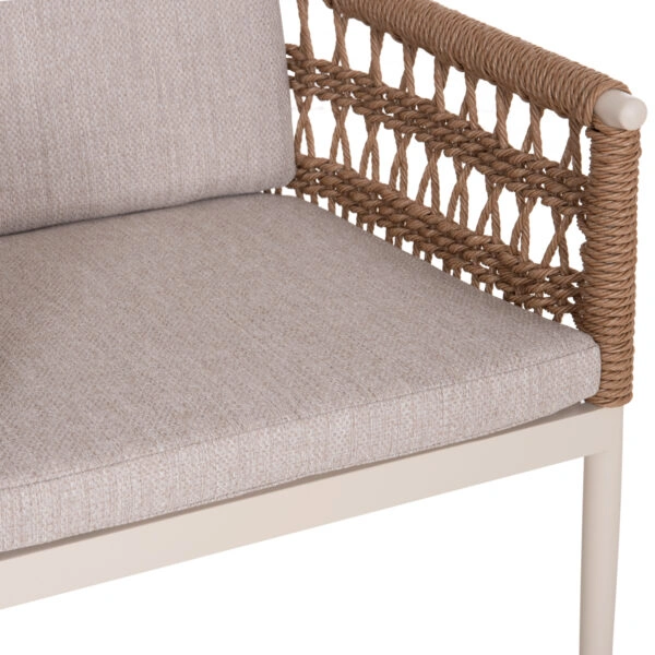 ΠΟΛΥΘΡΟΝΑ BOXER HM6556.02 ΑΛΟΥΜΙΝΙΟ & ΜΑΞΙΛΑΡΙΑ ΜΠΕΖ-TWIST WICKER 61x59x78,5Yεκ
