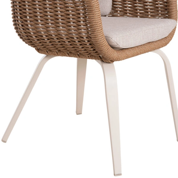 ΠΟΛΥΘΡΟΝΑ VICTUS HM6559.02 ΑΛΟΥΜΙΝΙΟ & ΜΑΞΙΛΑΡΙΑ ΜΠΕΖ-TWIST WICKER 59x68.5x75Yεκ