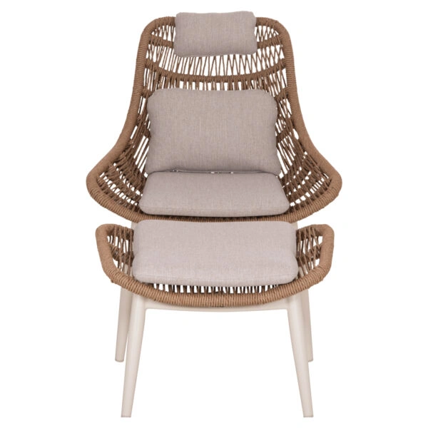 ΠΟΛΥΘΡΟΝΑ LOUNGE ΜΕ ΥΠΟΠΟΔΙΟ REMVAZZO HM6561.02 ΑΛΟΥΜΙΝΙΟ ΜΠΕΖ--WICKER 89x94x98Υεκ