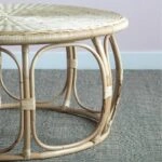 Rattan Τραπέζι Σαλονιού από Ρατάν σε Φυσική Απόχρωση (101.6x101.6x50.8)cm Σετ/2
