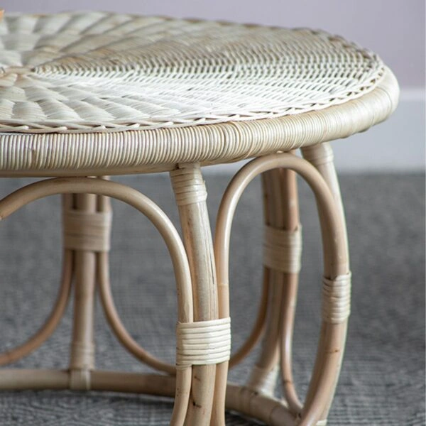Rattan Τραπέζι Σαλονιού από Ρατάν σε Φυσική Απόχρωση (101.6x101.6x50.8)cm Σετ/2