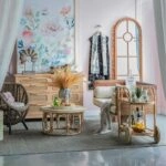 Rattan Τραπέζι Σαλονιού από Ρατάν σε Φυσική Απόχρωση (101.6x101.6x50.8)cm Σετ/2