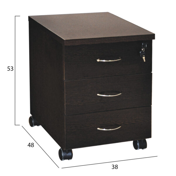ΣΥΡΤΑΡΙΕΡΑ ΓΡΑΦΕΙΟΥ ΕΠΑΓΓΕΛΜΑΤΙΚΗ CAITLYN HM2011.02 WENGE ΜΕ 3ΣΥΡΤΑΡΙΑ 38X48X53cm