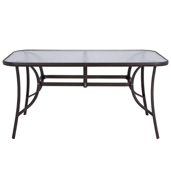 ΤΡΑΠΕΖΙ BRUNO 150X90Χ72Υεκ. ΚΑΦΕ ΜΕΤΑΛΛΙΚΟ ΜΕ ΓΥΑΛΙΝΗ ΕΠΙΦΑΝΕΙΑ HM5145.02