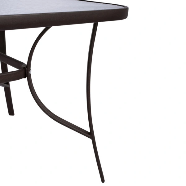 ΤΡΑΠΕΖΙ BRUNO 150X90Χ72Υεκ. ΚΑΦΕ ΜΕΤΑΛΛΙΚΟ ΜΕ ΓΥΑΛΙΝΗ ΕΠΙΦΑΝΕΙΑ HM5145.02