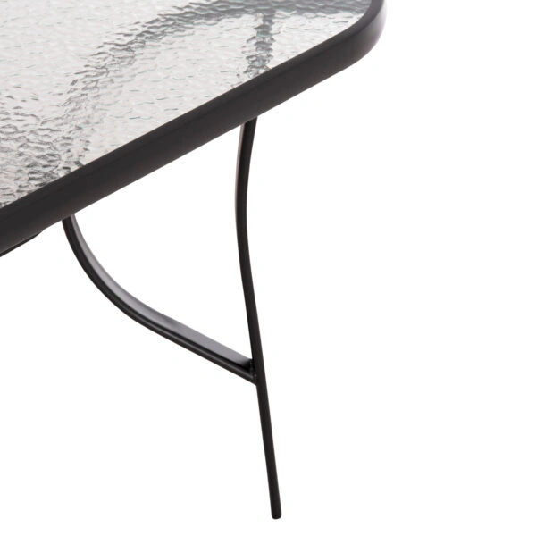 ΤΡΑΠΕΖΙ BRUNO 150X90Χ72Υεκ. ΜΕΤΑΛΛΙΚΟ ΜΑΥΡΟ ΜΕ ΓΥΑΛΙΝΗ ΕΠΙΦΑΝΕΙΑ HM5145.03