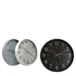 Ρολόι Τοίχου Μαύρο/Γκρι/Ασημί Πλαστικό Φ38cm Σε 3 Χρώματα