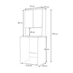 Έπιπλο πλυντηρίου Cozen Megapap χρώμα φυσικό οξιάς 65x60x178εκ.