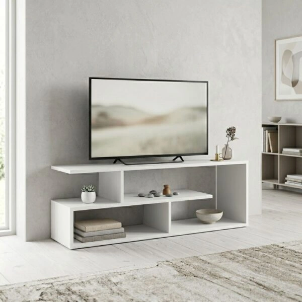 Έπιπλο τηλεόρασης Forever Megapap χρώμα λευκό 120x30x40cm.