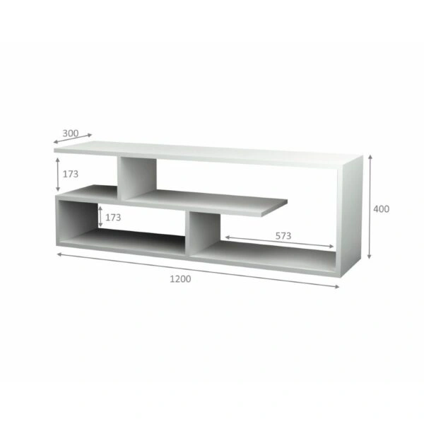 Έπιπλο τηλεόρασης Forever Megapap χρώμα λευκό 120x30x40cm.