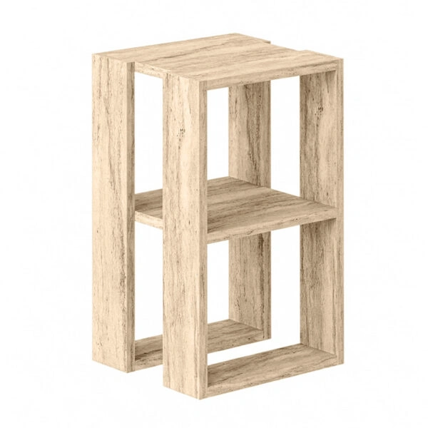 Κομοδίνο - Τραπεζάκι βοηθητικό Lonie Megapap χρώμα travertine 34x30x55εκ.