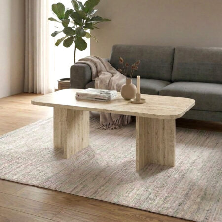 Τραπεζάκι σαλονιού Hillary Megapap χρώμα travertine 100x60x41
