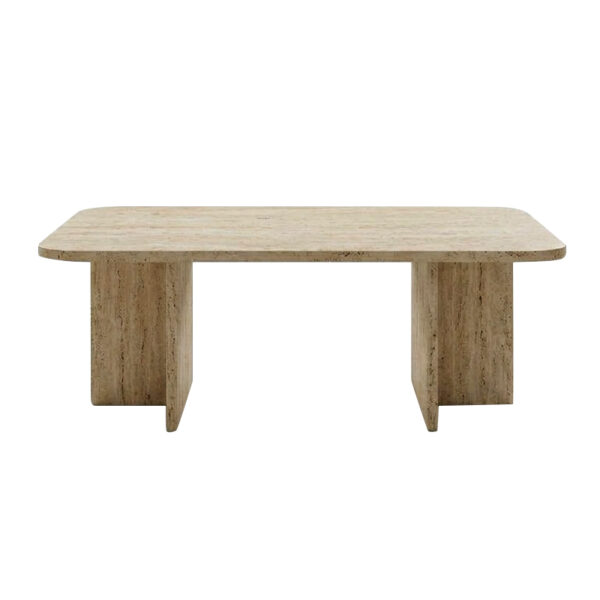Τραπεζάκι σαλονιού Hillary Megapap χρώμα travertine 100x60x41,8εκ.