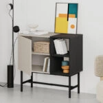 Μπουφές Mona Megapap χρώμα sandstone - black wood 81x40x80εκ.
